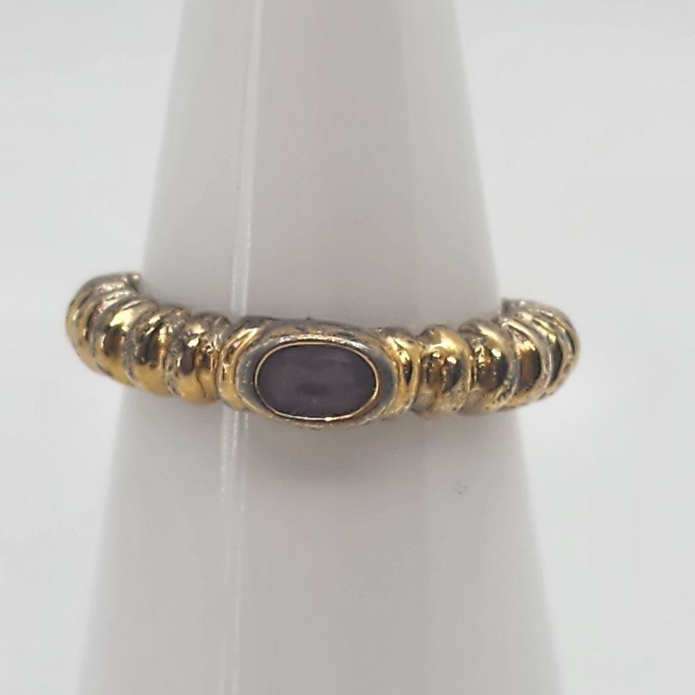 Vintage UTC Gold Plated Sterling Silver & Amethyst Ring (5.75)